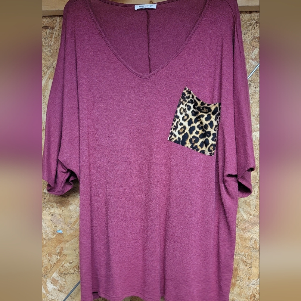 Cream n Sugar Sweater Maroon Large